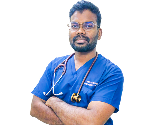 Dr. NANDDHA KUMAR Selvam        MBBS, M.E.M.(CCT-EM).,